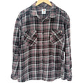 Dickies Flannel Shirt Mens 2XL Gray Red Plaid Workwear Button Up