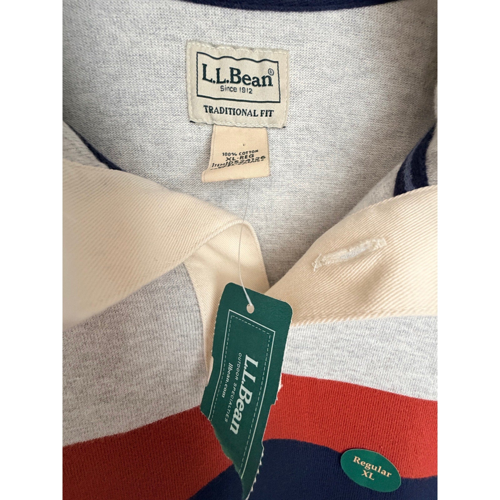 L.L.Bean Rugby Shirt Mens XL Colorblock