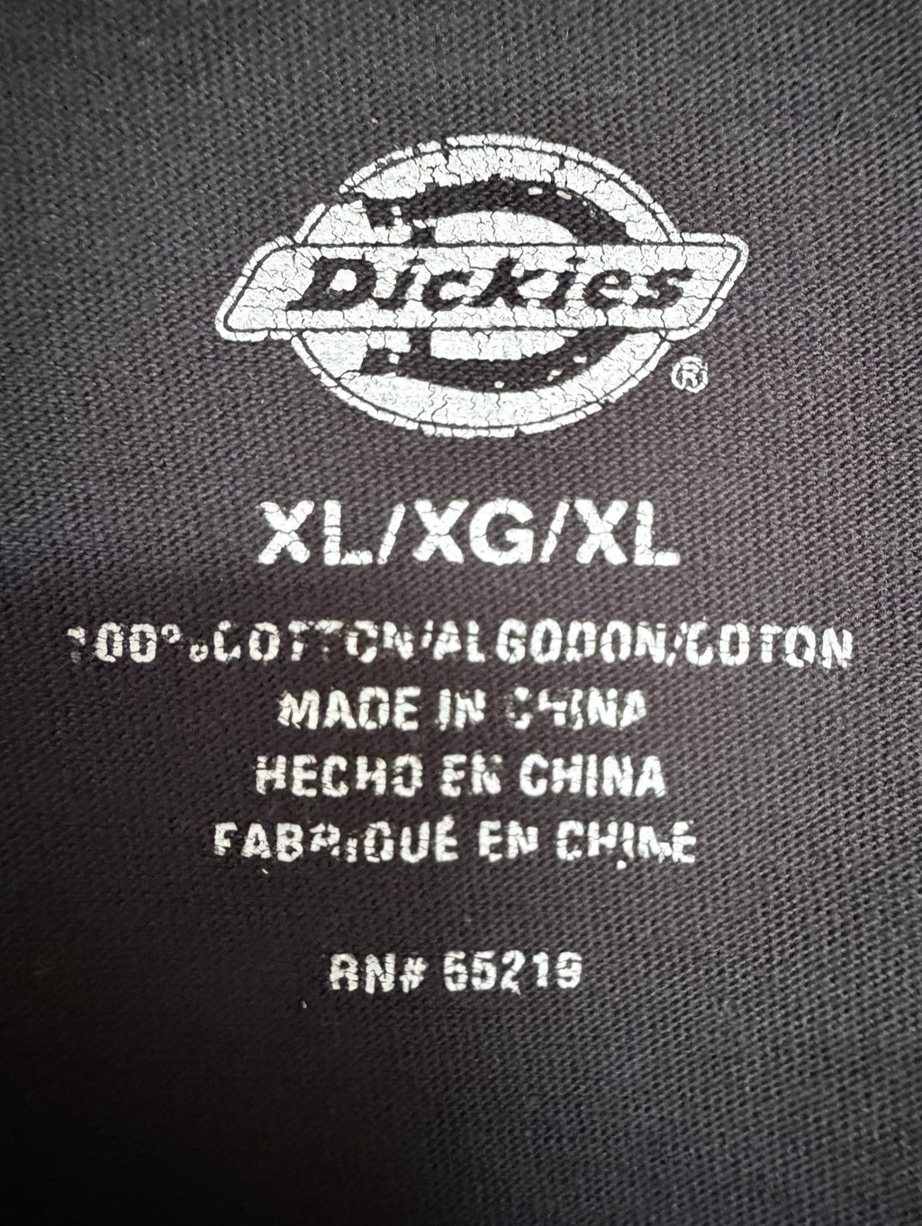 Dickies Men's Black Crewneck T-Shirt — brand label