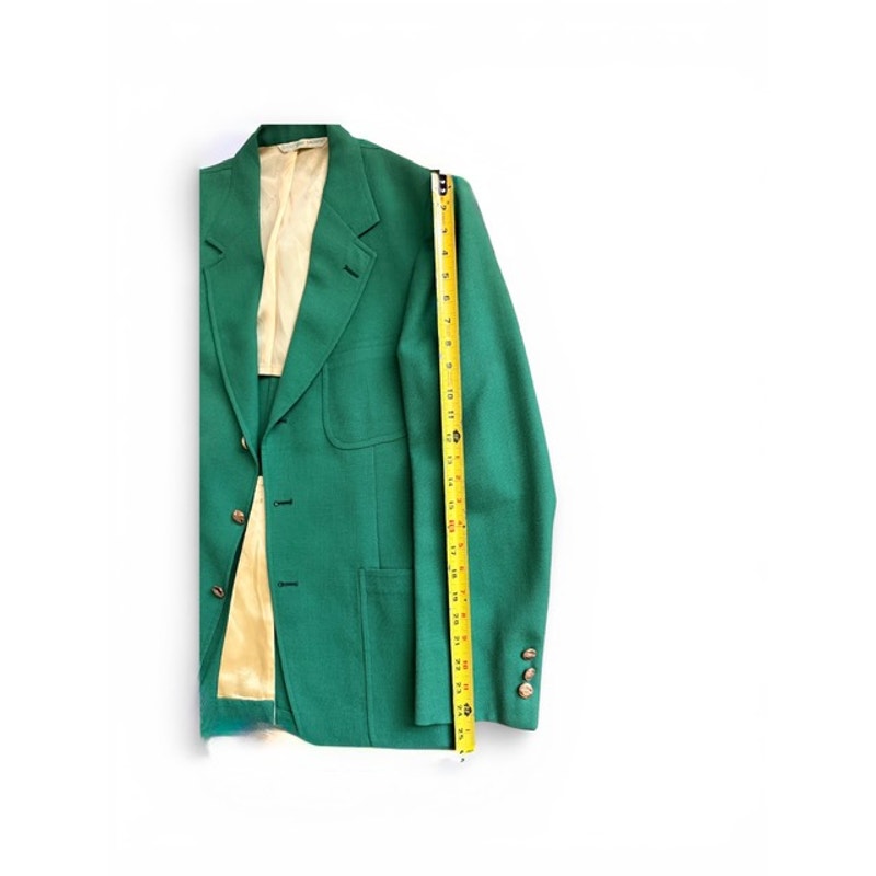 Vintage IZOD Lacoste Green Blazer Sport Coat Mens 40R USA Gold Buttons Preppy