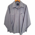 Wrangler Blue Pearl Snap Western Shirt Mens 17.5x35