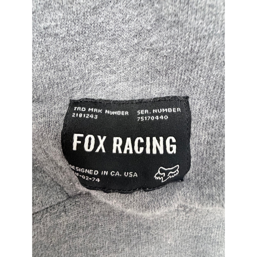 Fox Racing Hoodie Womens Large Gray Neon Graphic Pullover Sweatshirt
