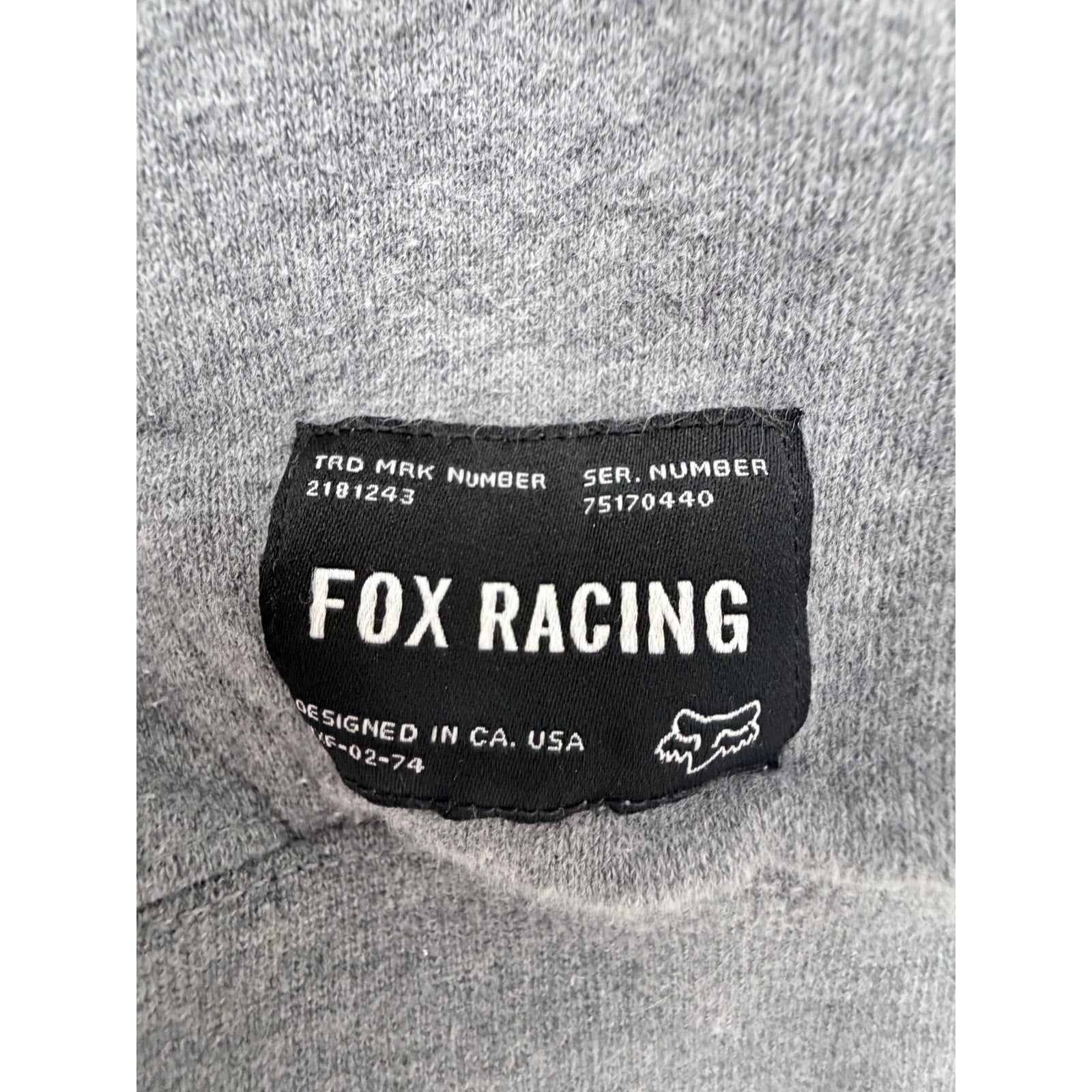 Fox Racing Hoodie Womens Large Gray Neon Graphic Pullover Sweatshirt