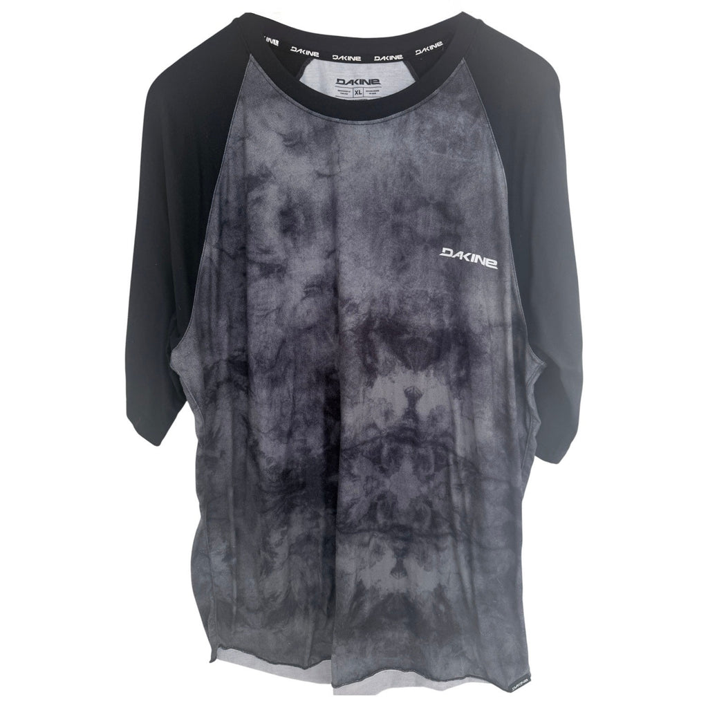 Dakine Raglan Shirt Mens XL Gray Black 3/4 Sleeve Surf Skate MTB Jersey