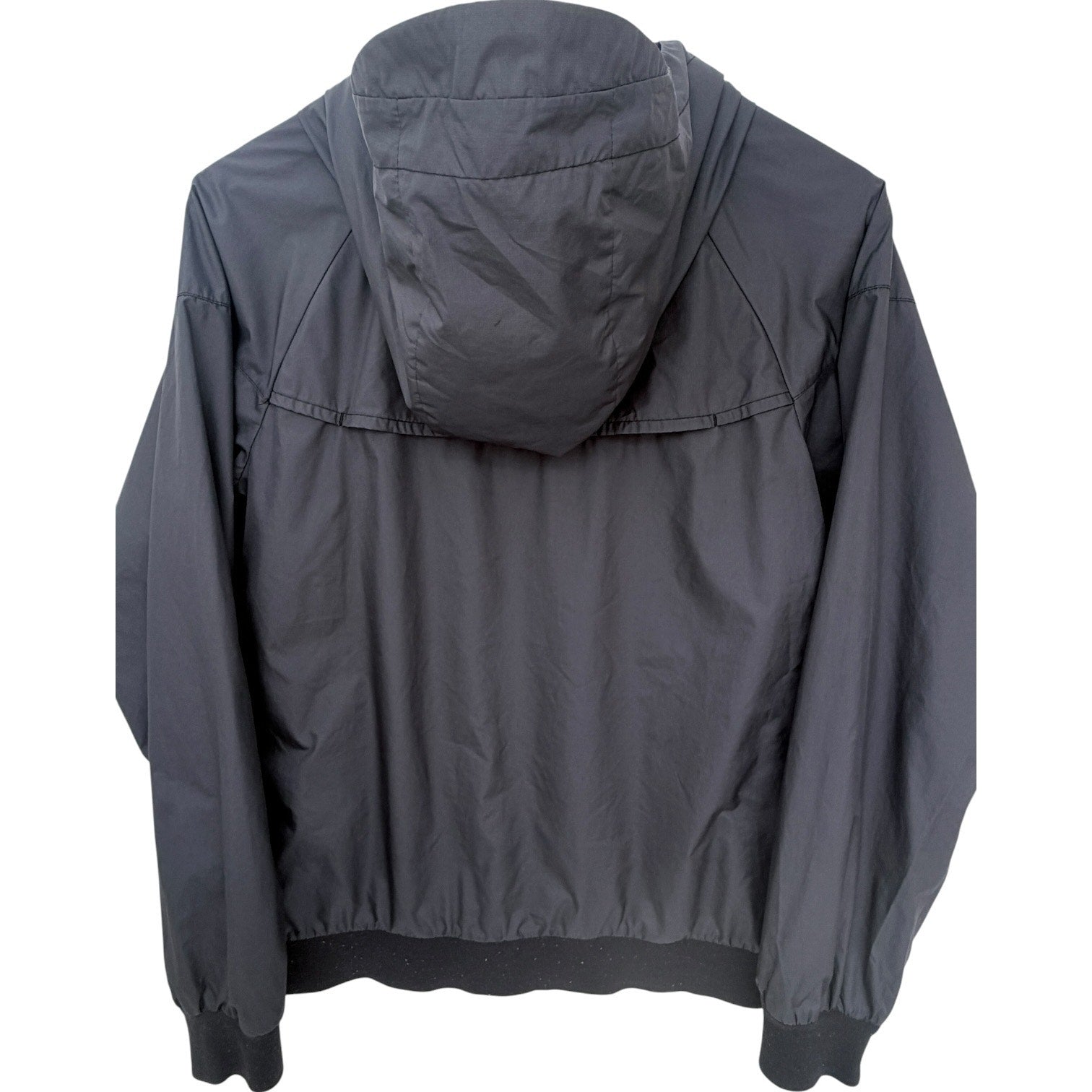 Nike Windbreaker Jacket Womens XL Black Full Zip Hooded Lightweight Jacket