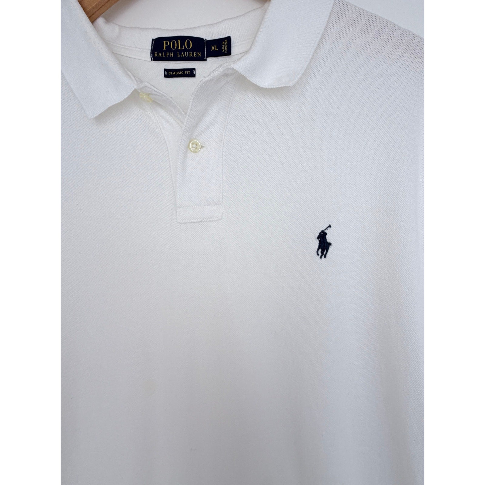 Polo Ralph Lauren Polo Shirt Mens XL White Classic Fit Pony Logo