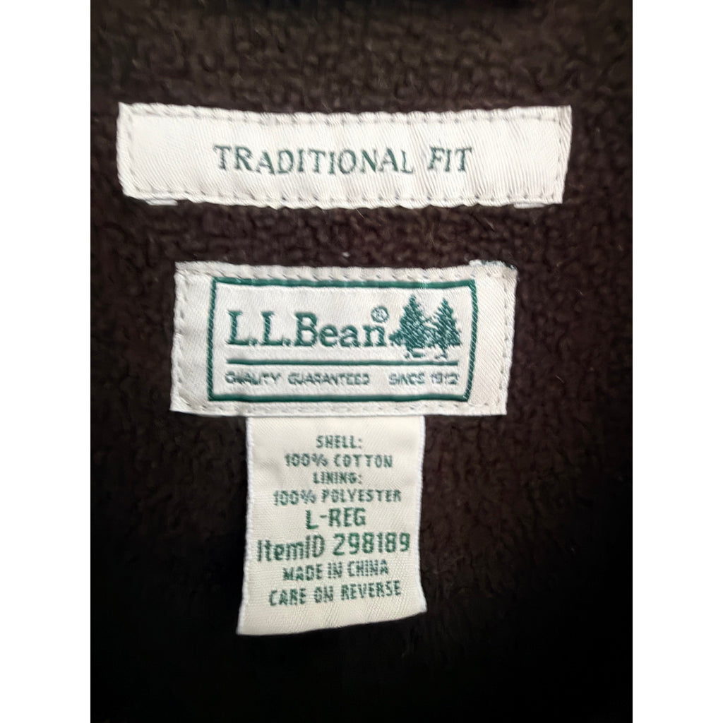 L.L.Bean Men's Red Plaid Fleece-Lined Flannel Shirt Large - product photo 3