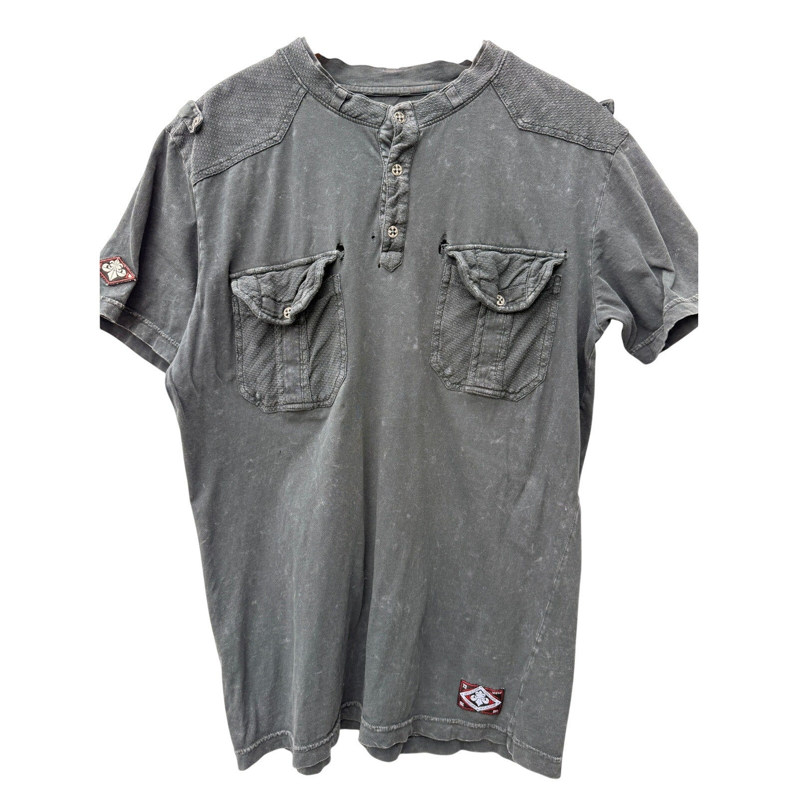 Affliction Standard Revolution Double Pocket T-Shirt XL Gray