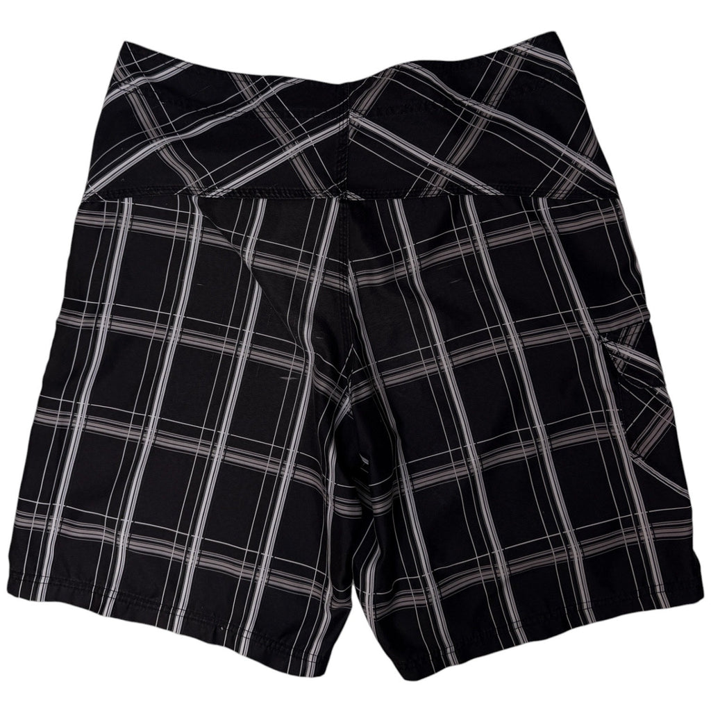 Hurley Board Shorts Mens 34 Black Plaid Swim Surf Shorts