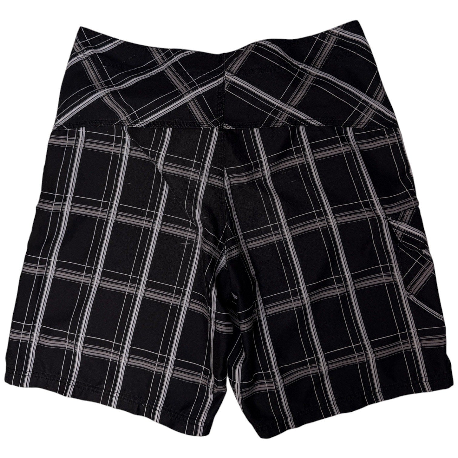 Hurley Board Shorts Mens 34 Black Plaid Swim Surf Shorts