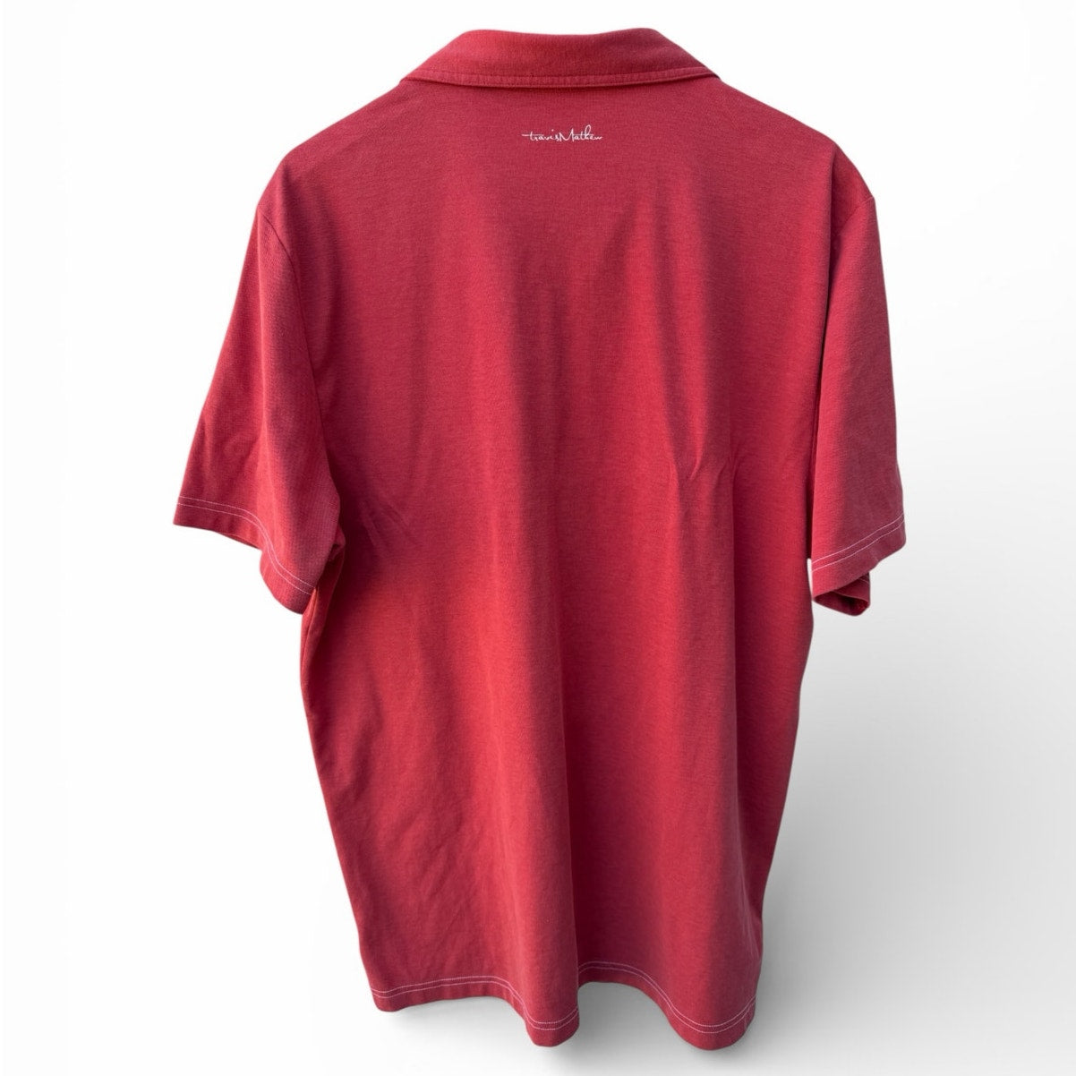 TravisMathew Polo Shirt Mens Large Red Golf Casual Performance Polo