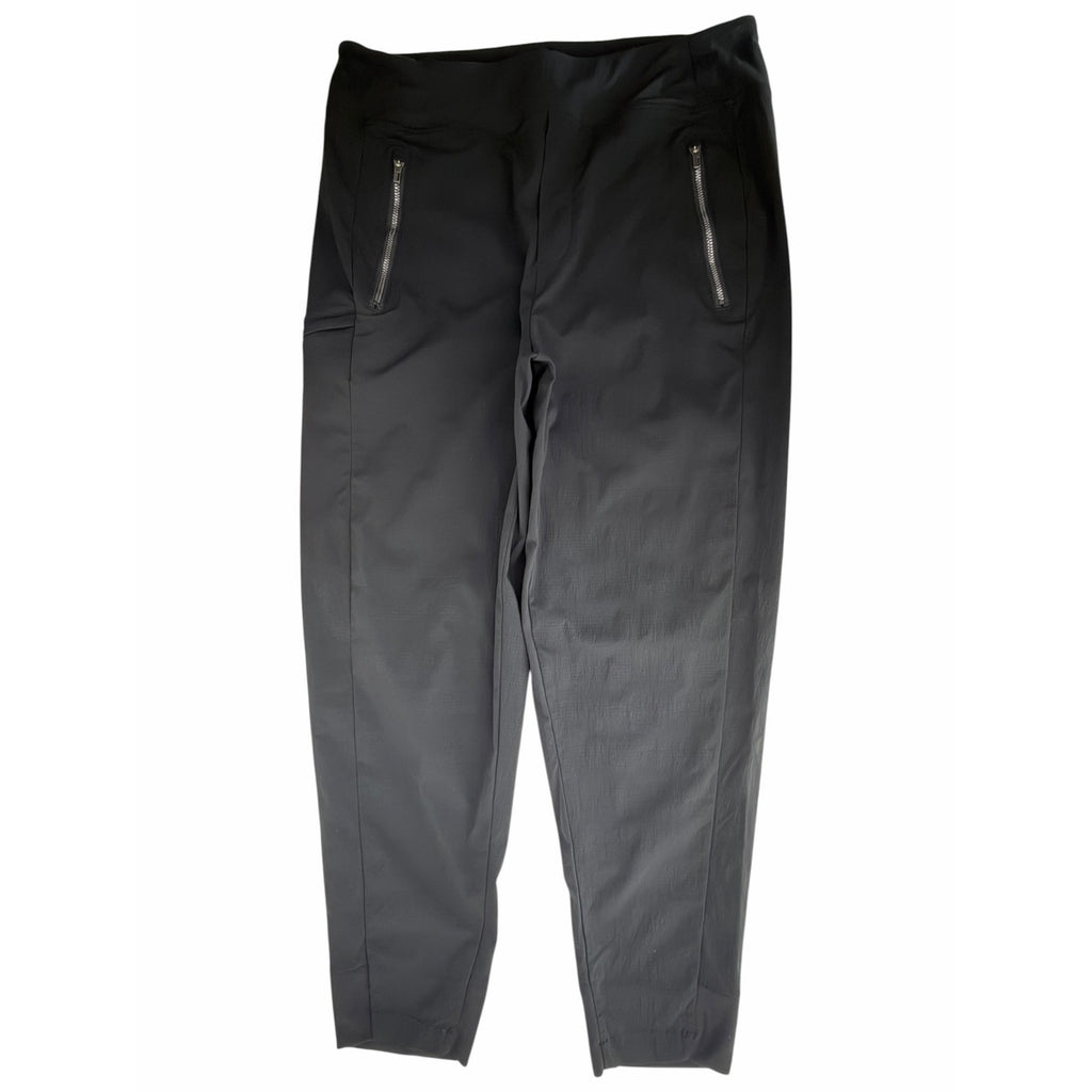 Athleta Womens Medium Black Athletic Pants Zip Pocket Tapered Stretch