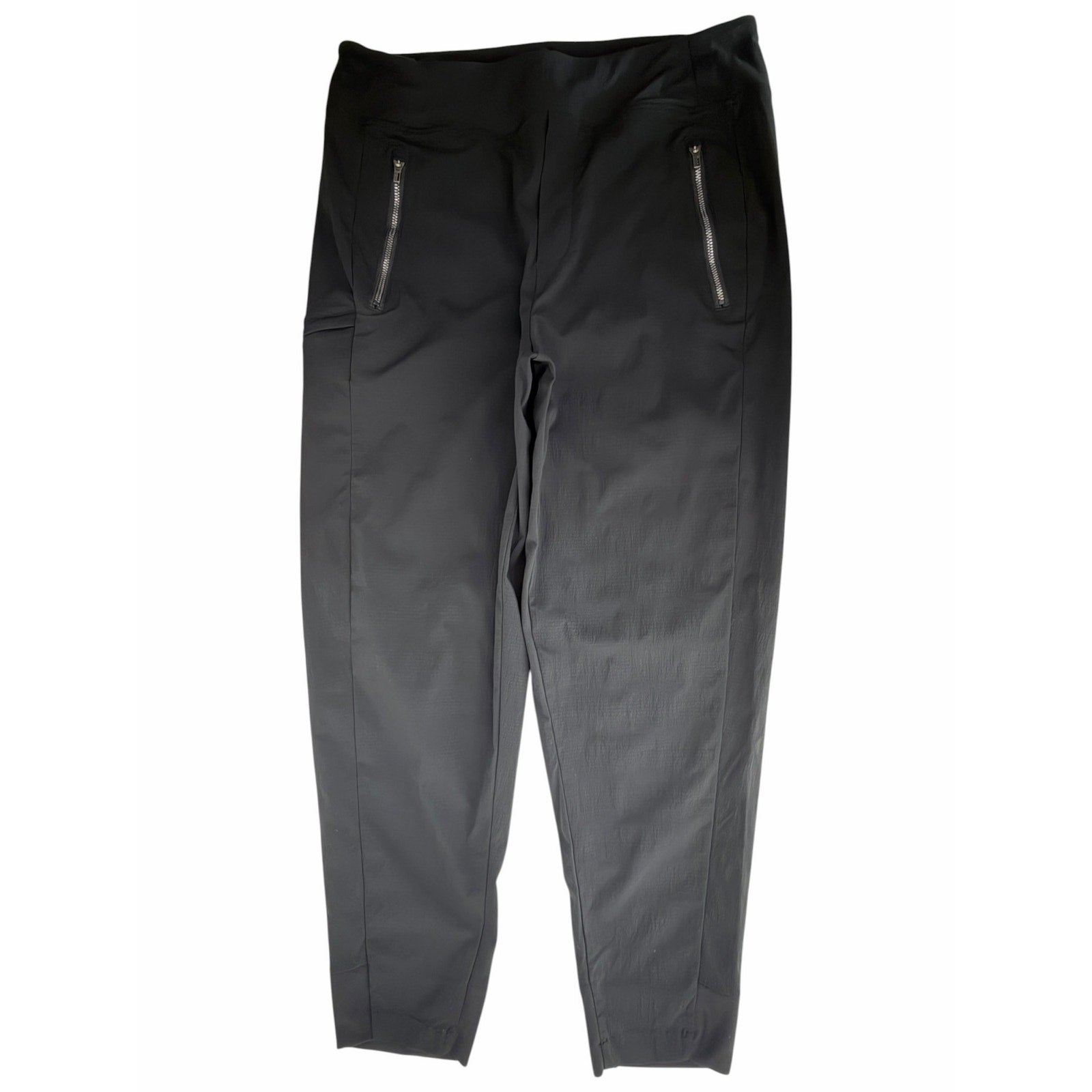 Athleta Womens Medium Black Athletic Pants Zip Pocket Tapered Stretch