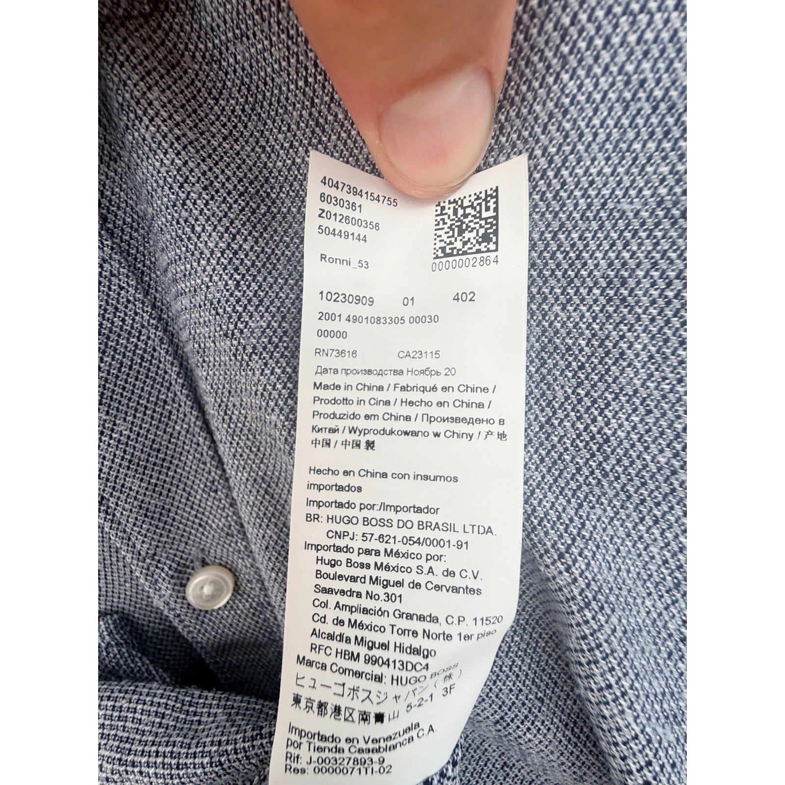 BOSS Hugo Boss Ronni_53 Slim Fit Stretch Linen Shirt Mens