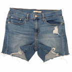 Levi's Women's Mid Length Distressed Denim Shorts 30 product image