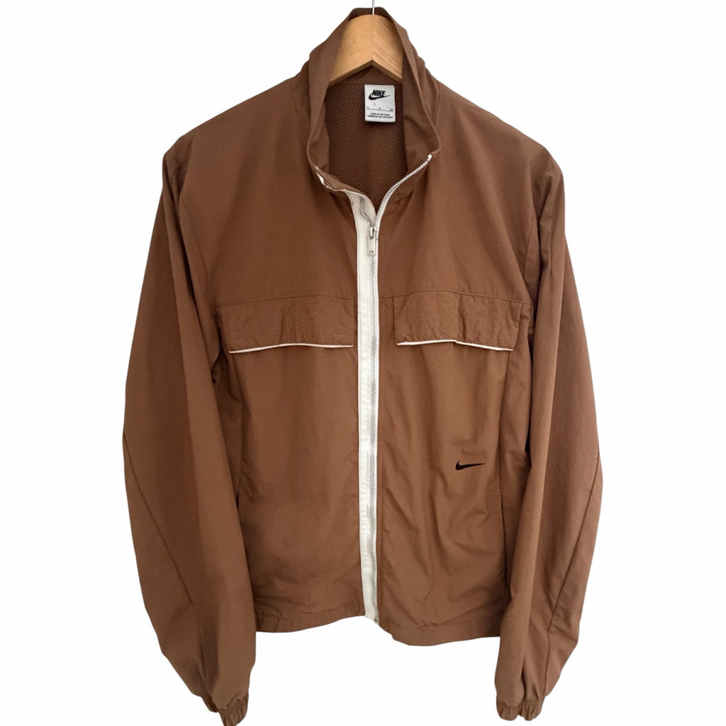 Nike Womens Small Brown Windbreaker Jacket Mesh Lined Full Zip SP220010SIV