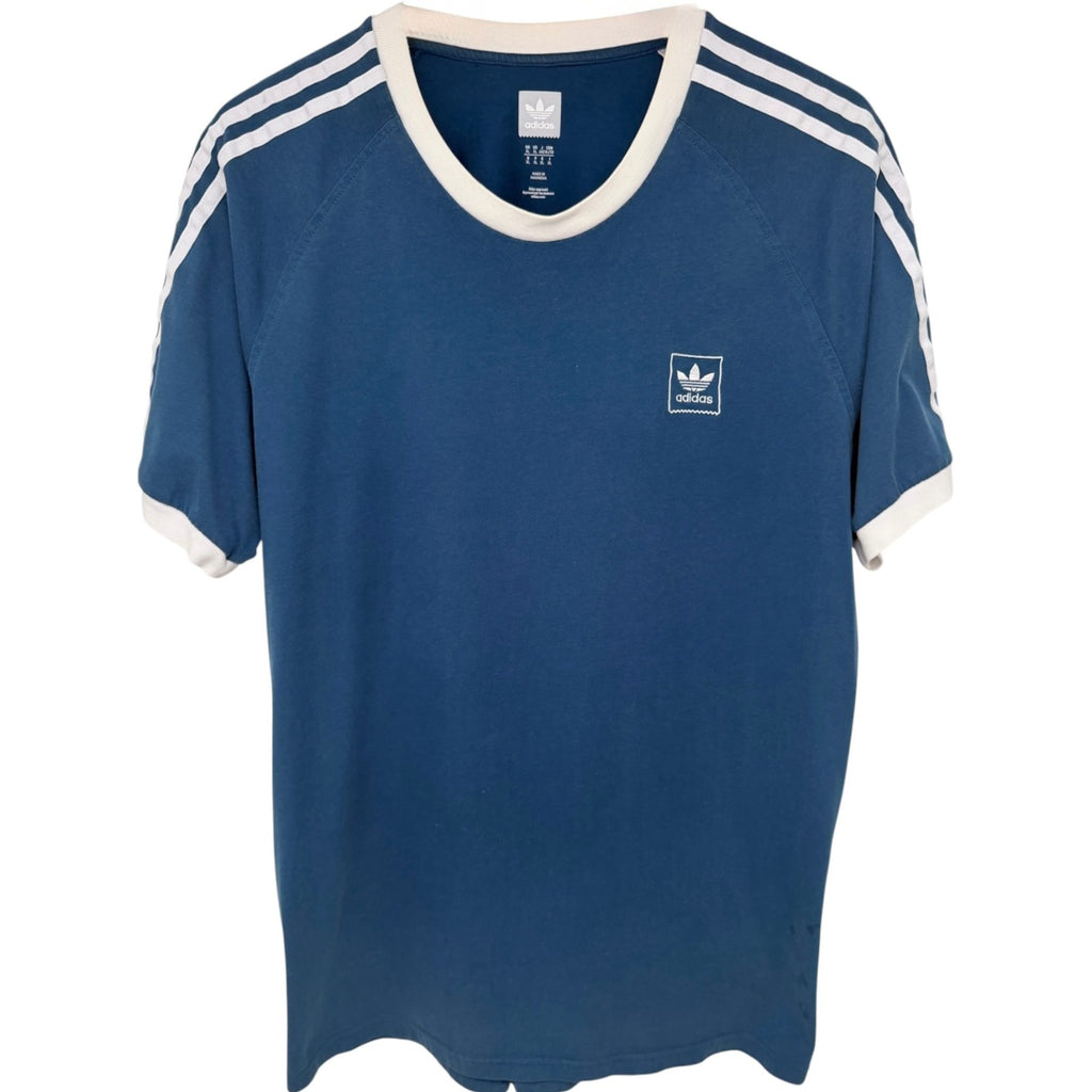 adidas Men's Blue Rugby Colorblock Raglan T-Shirt — front view