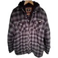 Dickies Built To Work Hooded Flannel Jacket Gray Black Plaid Mens Large