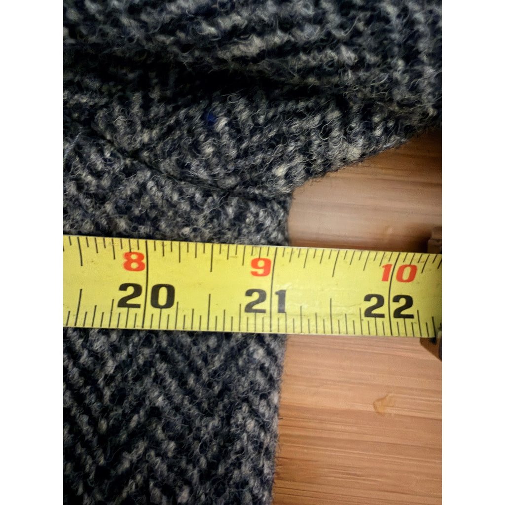 Harris Tweed Gray Herringbone Wool Overcoat