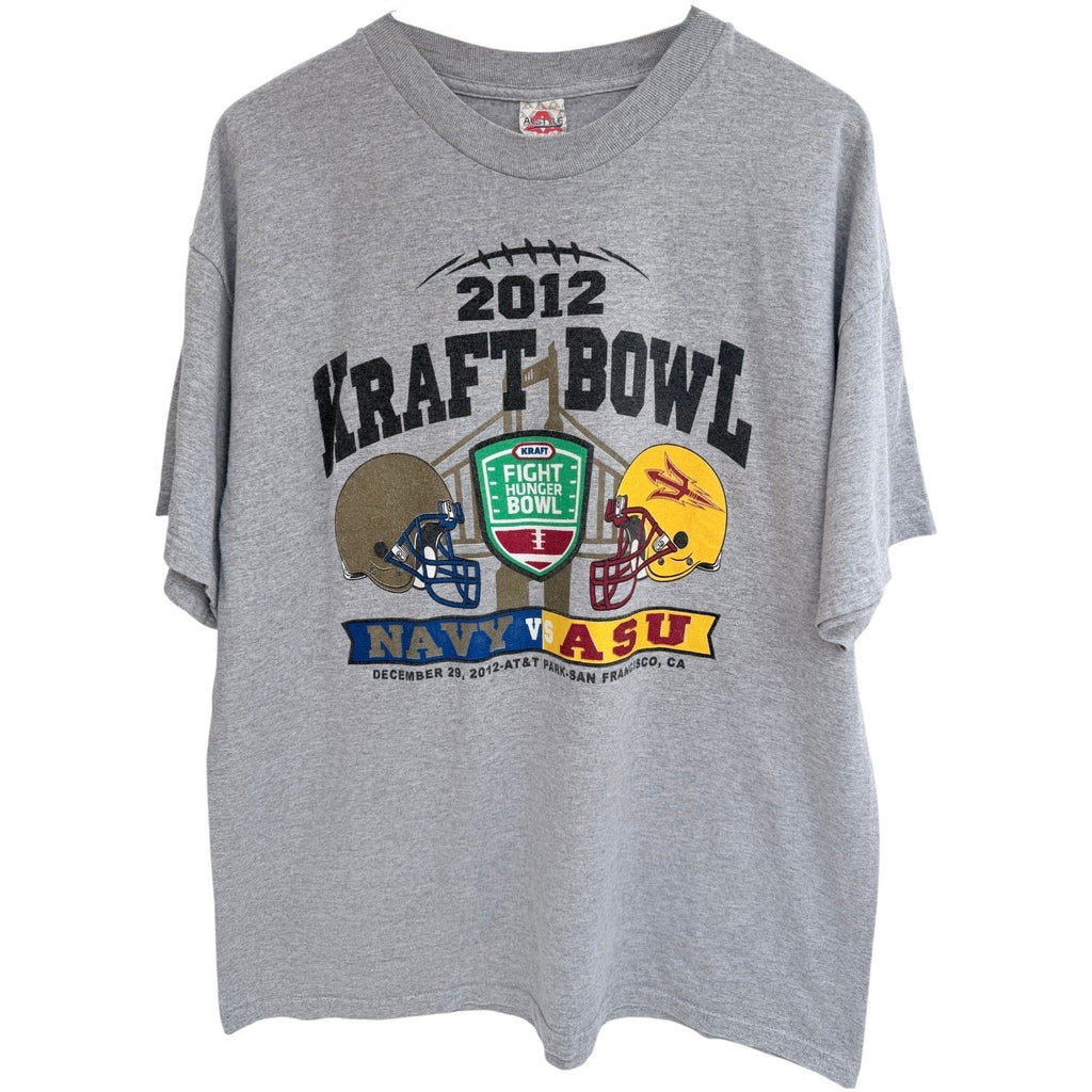 2012 Kraft Fight Hunger Bowl Navy vs ASU T Shirt Mens XL Gray Football Tee