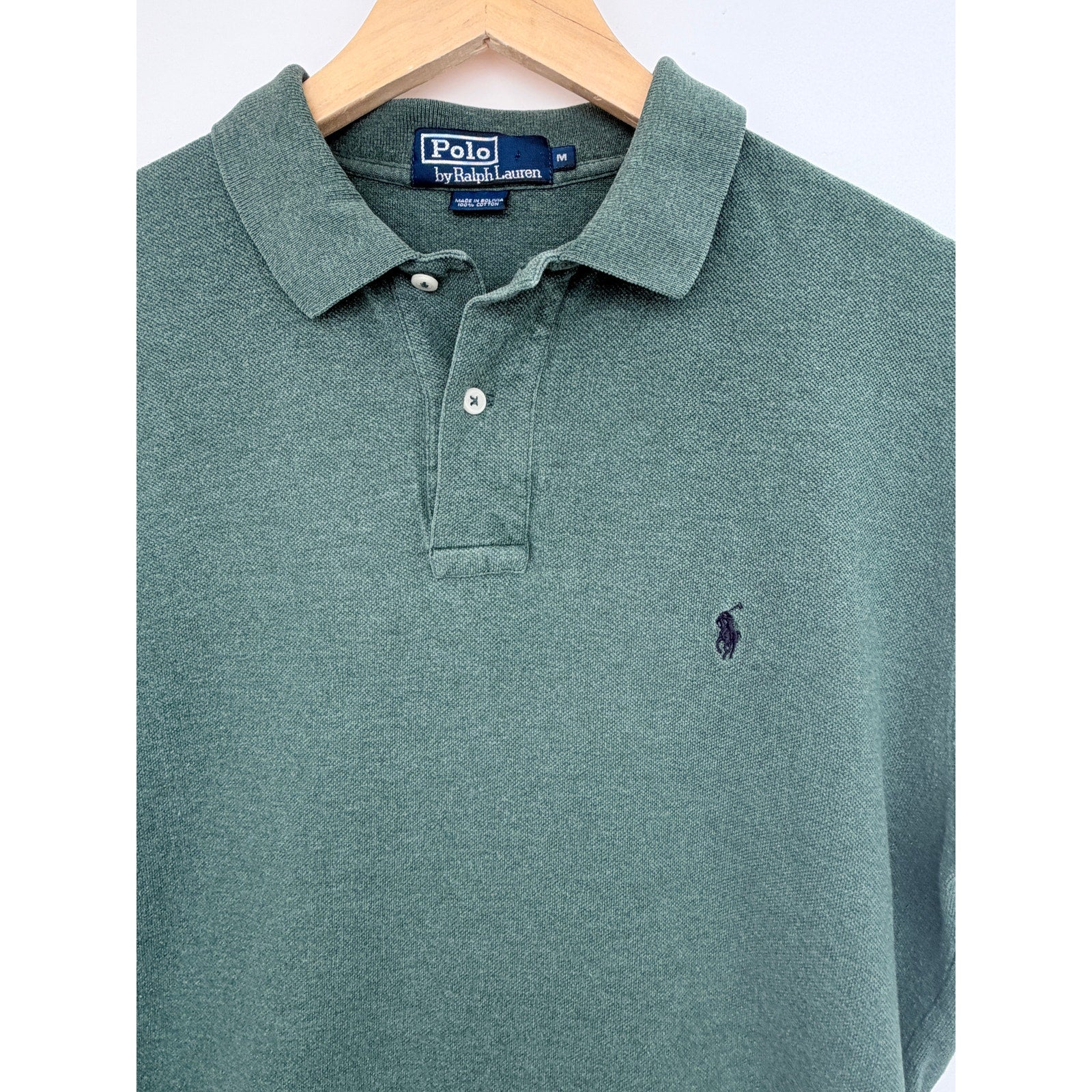 Polo Ralph Lauren Polo Shirt Mens Medium Green Heather Pony Logo Short Sleeve