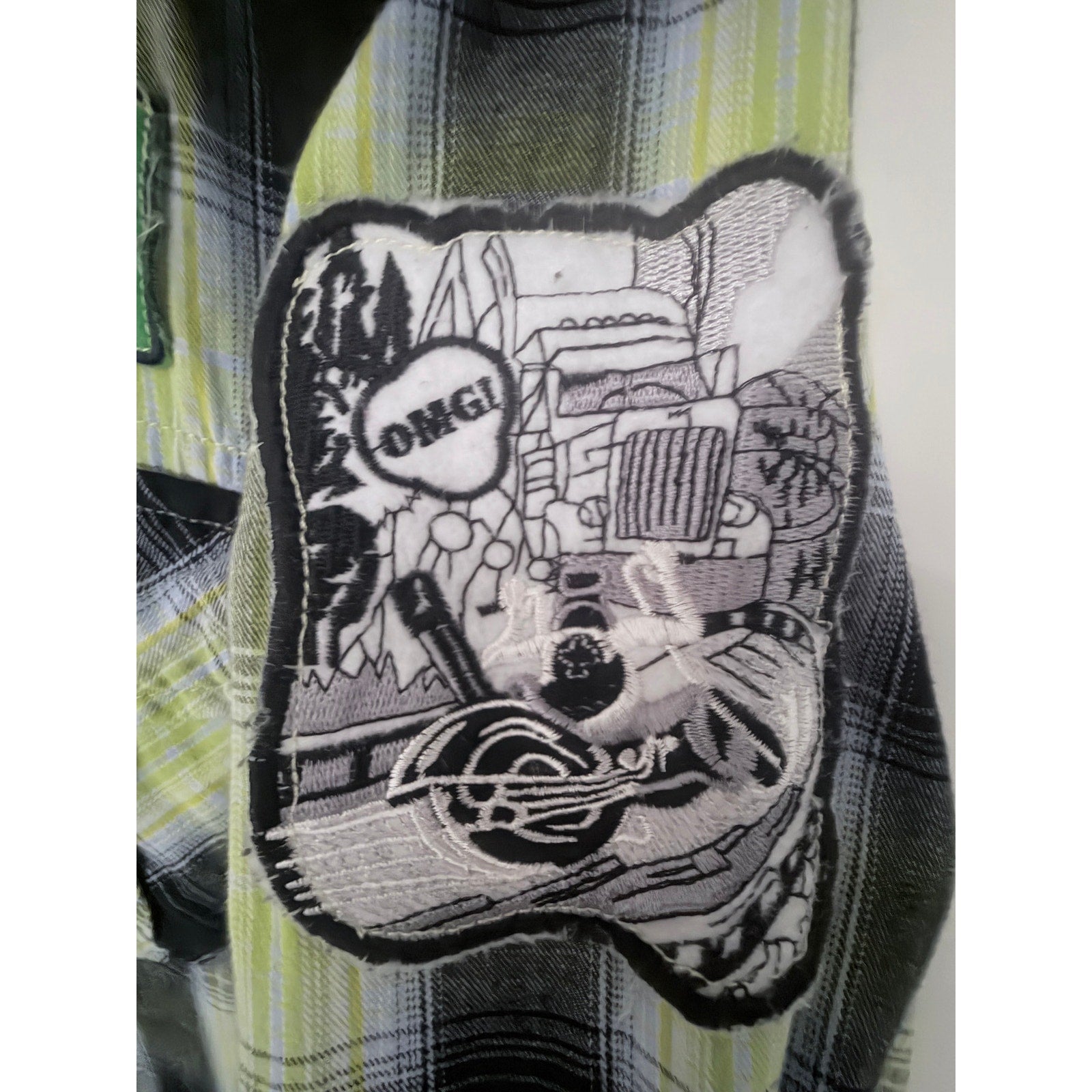 Rolling Paper Co Plaid Snap Shirt Mens XXL