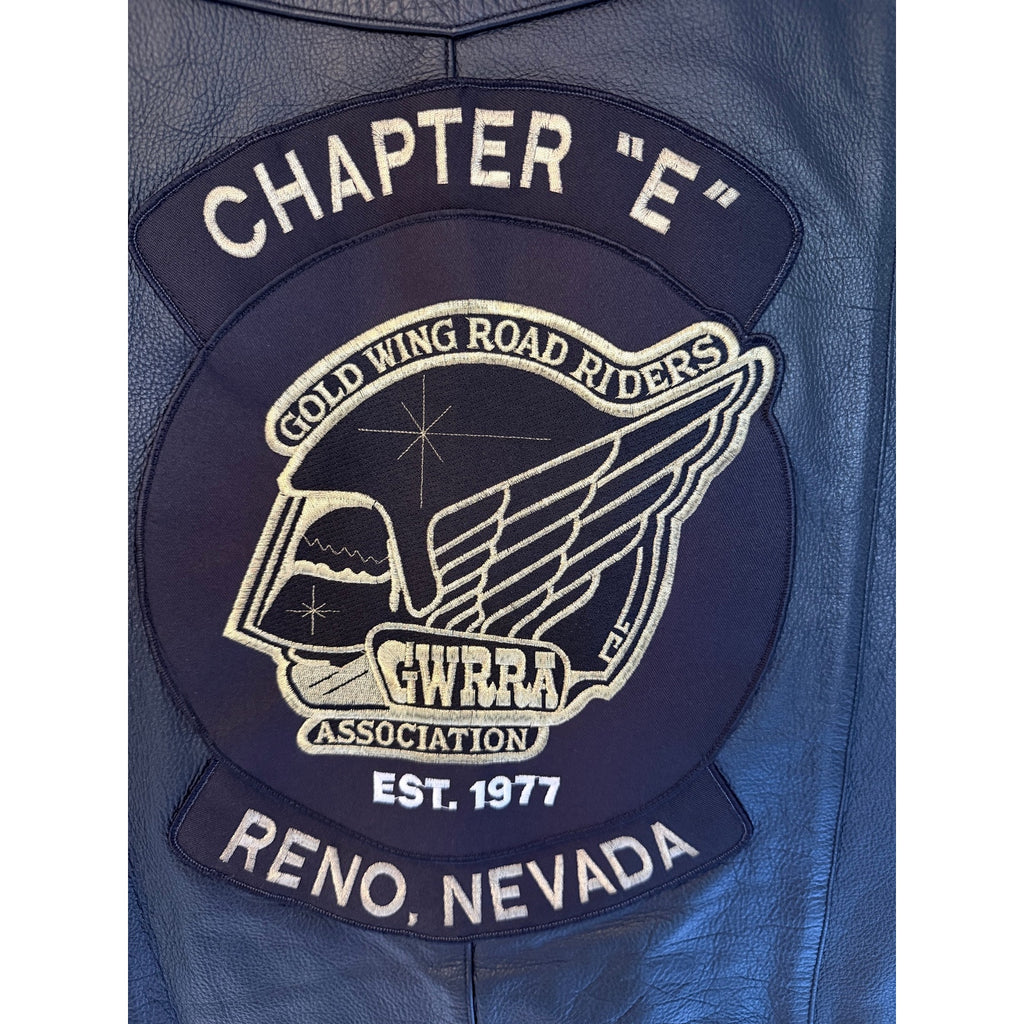 FMC Leather Vest Mens 46 Black Reno Nevada Biker Patch Motorcycle Vintage