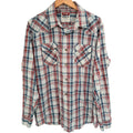 Wrangler Jeans Co Western Shirt Mens L Plaid Pearl Snap Cowboy Shirt