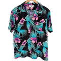 Billabong Hawaiian Shirt Mens Large Black Floral Tropical Button Up