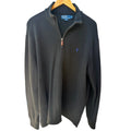 Polo Ralph Lauren Quarter Zip Sweater Mens XL Black Cotton Pullover Pony Logo