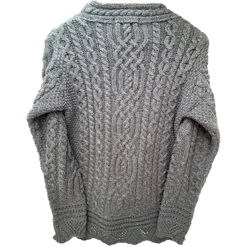 Aran Crafts Women's Gray Sweater — back view