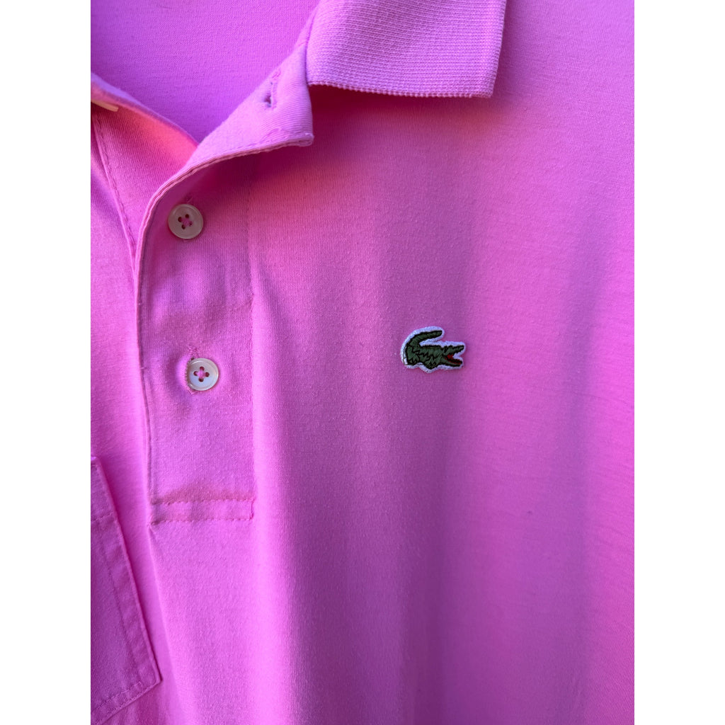 Lacoste Ized Pink Polo Shirt Large Made In Korea