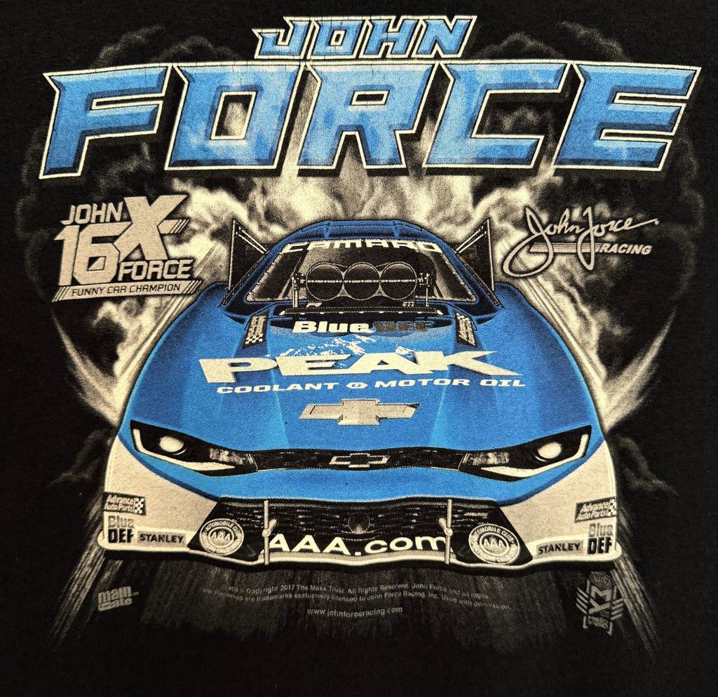 John Force Racing Men's Black John Force Crewneck T-Shirt — view 3