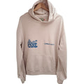 Lonely Ghost Men's Beige Fleece Oversized Hooded Hoodie — front view