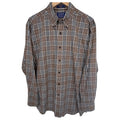 Pendleton Canterbury Cloth Button Down Shirt Mens Large Brown Plaid Wool Cotton