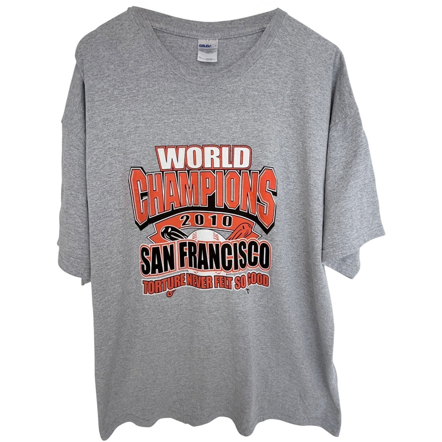 San Francisco Giants 2010 World Champions T Shirt Mens 2XL Gray MLB Graphic Tee
