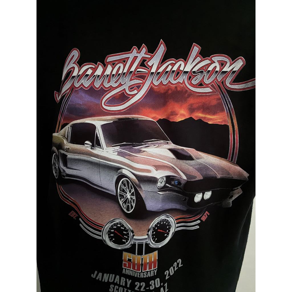 Barrett Jackson 50th Anniversary Scottsdale AZ 2022 Graphic Tee Mens Med Black