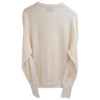 IZOD Men's White Cable-Knit Mock Neck Striped Sweater — back view