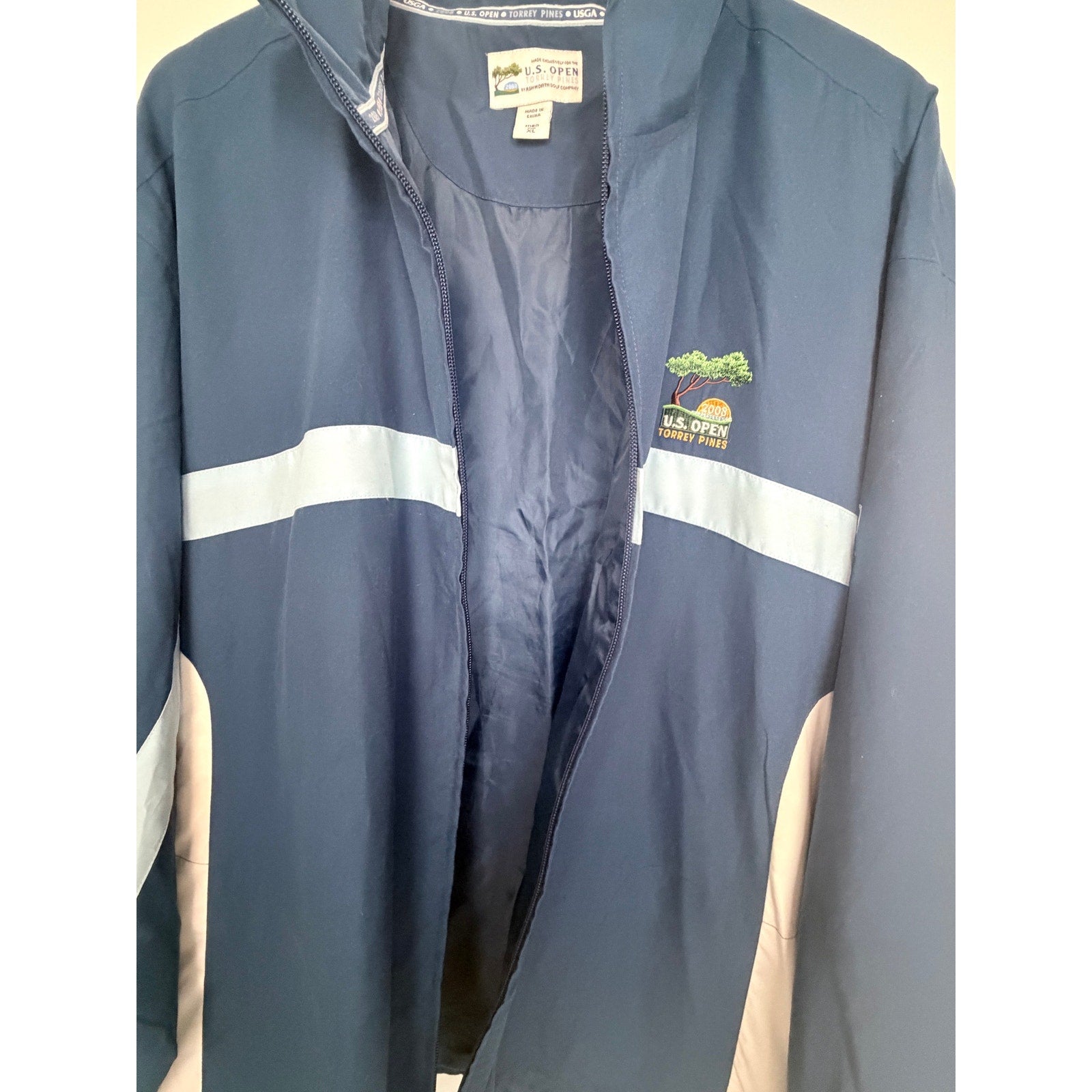 2008 U.S. Open Torrey Pines Mens Windbreaker Jacket Blue Full Zip XL
