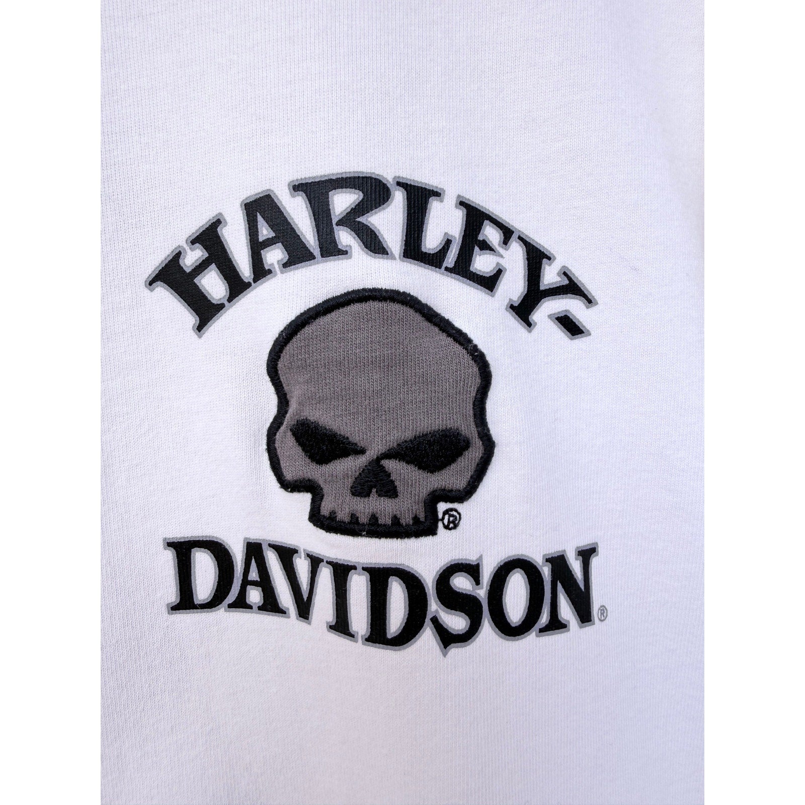 Harley Davidson Long Sleeve Shirt Mens XL White Skull Graphic Biker Tee