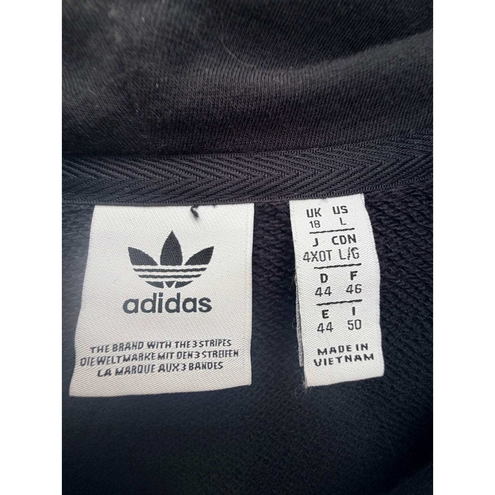 Adidas Originals Big Trefoil Hoodie Women's Large Black White additional view 2