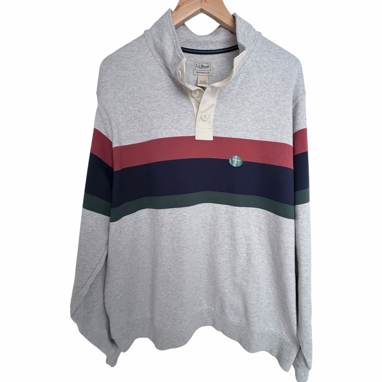 L.L.Bean Rugby Shirt Mens XL Colorblock