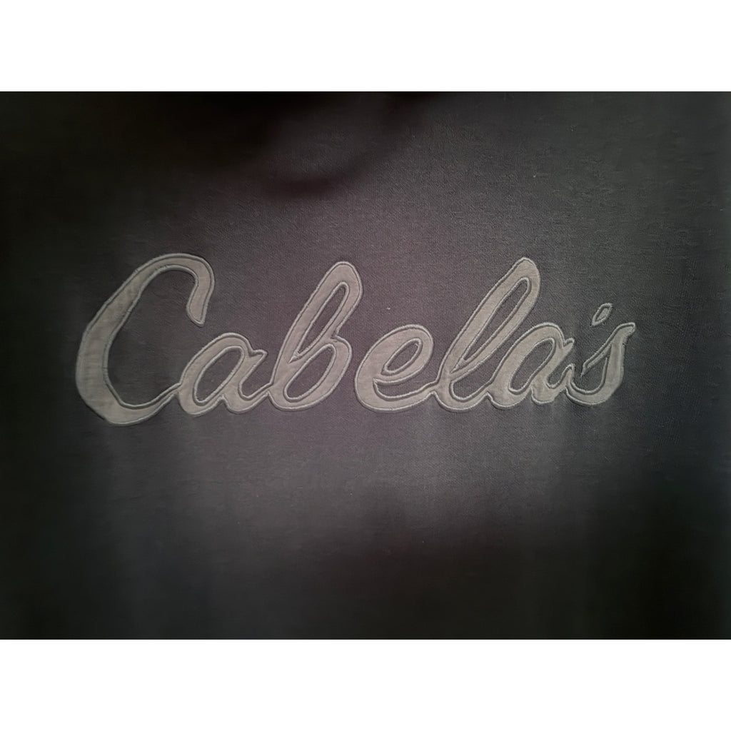 Cabela's Script Logo Pullover Hoodie XL Tall Black Fleece Sweatshirt