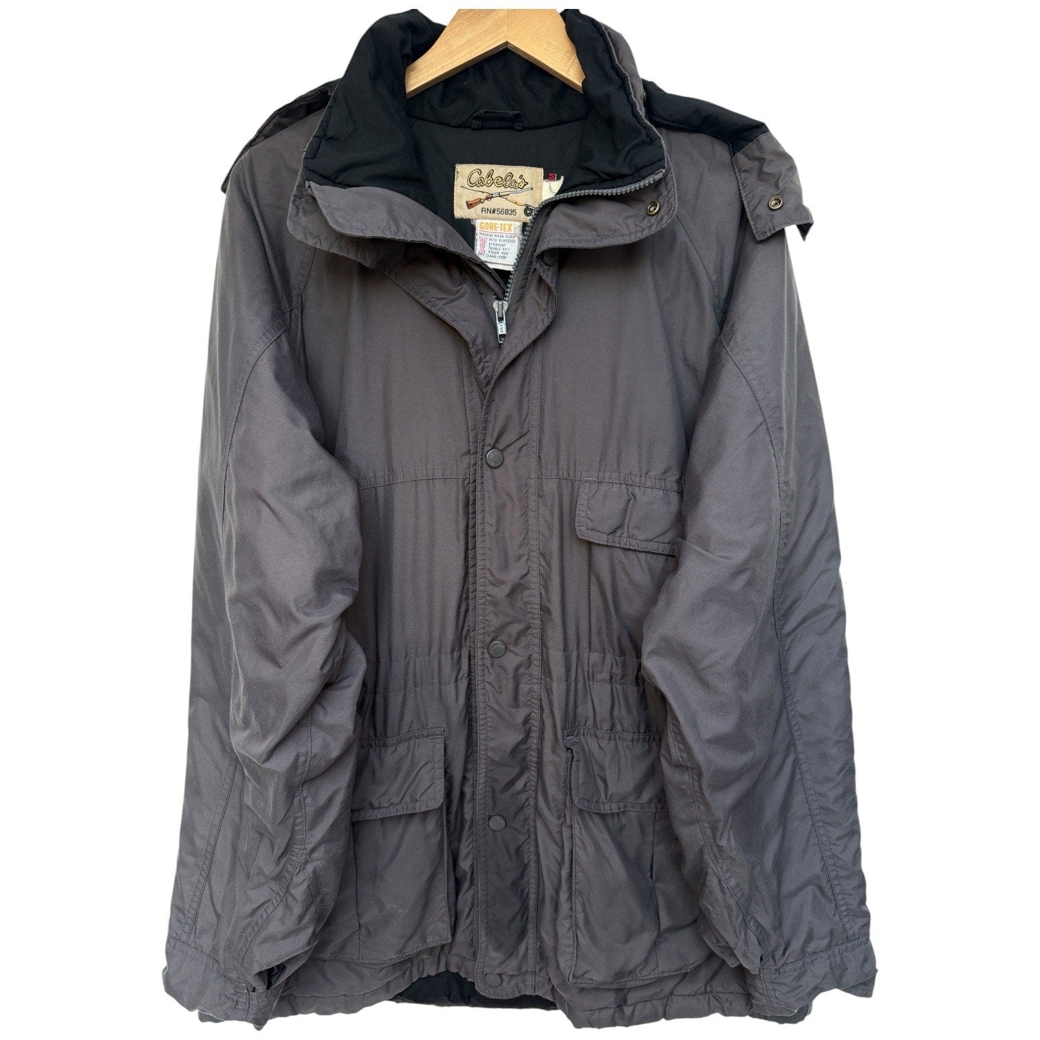 Cabela’s Insulated Hunting Jacket Mens Large Gray Outdoor Field Coat Full Zip