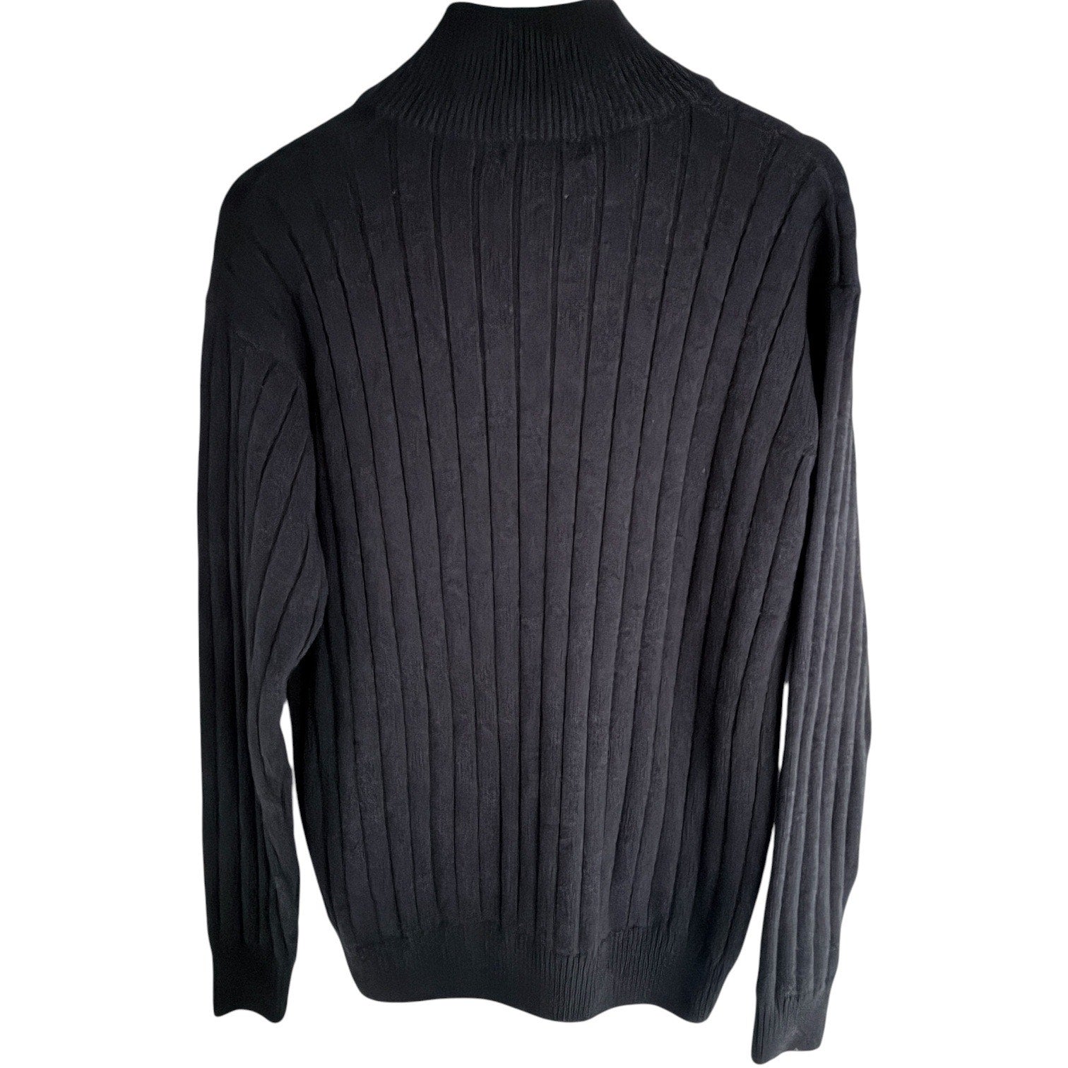 Polo Ralph Lauren Cable Knit Quarter Zip Sweater Mens Large Black Red Pony