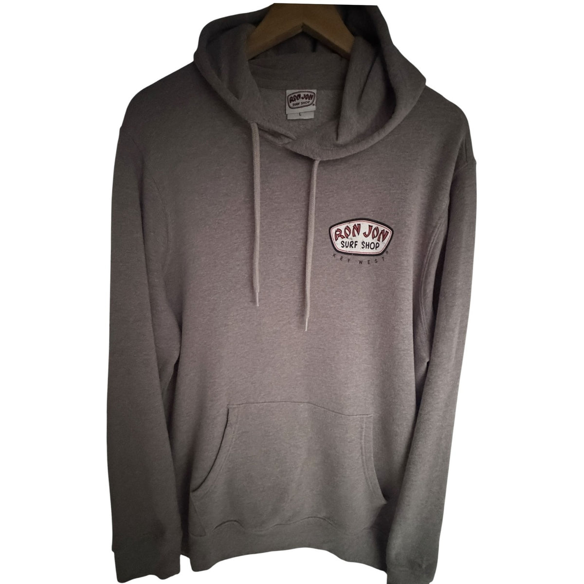Ron Jon Surf Shop Key West Surfboard Graphic Hoodie Gray Mens L product image