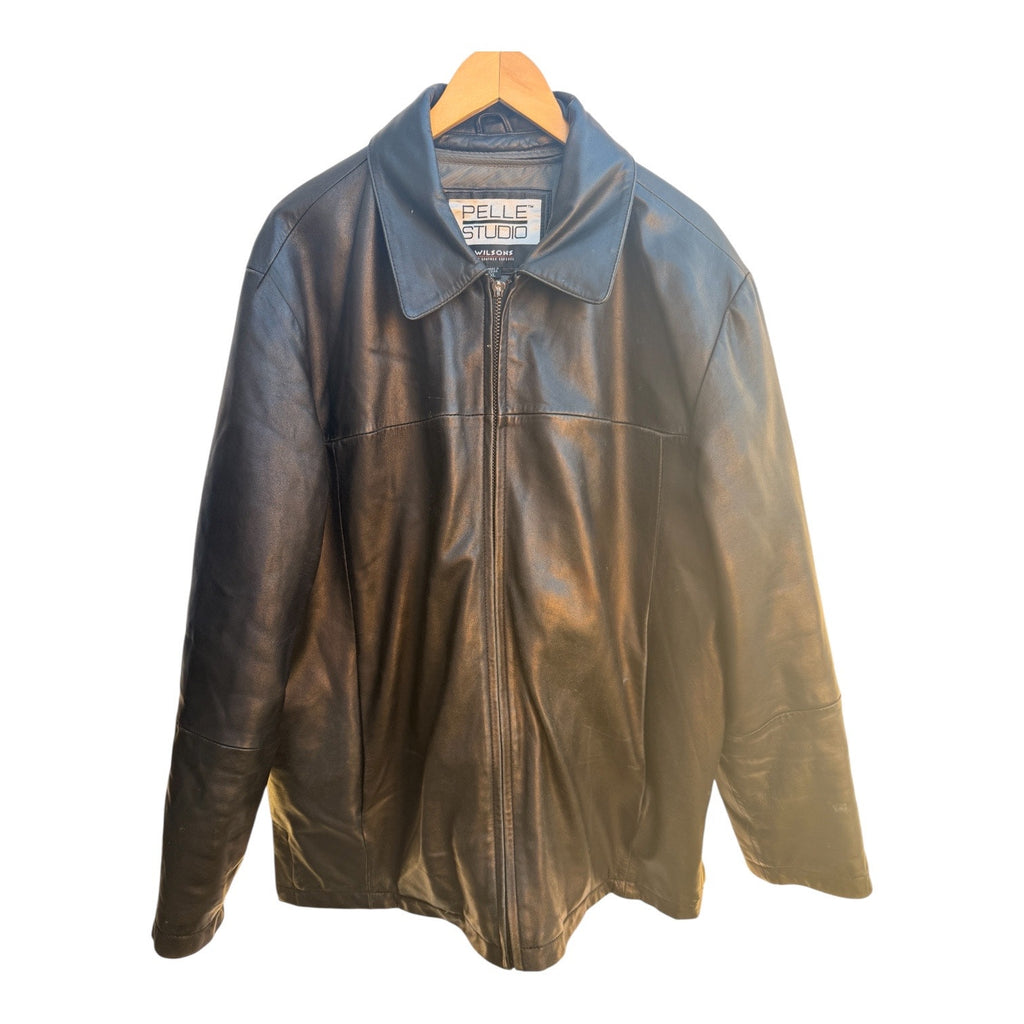 Pelle Studio Wilsons Black Leather Jacket Mens XL Thinsulate