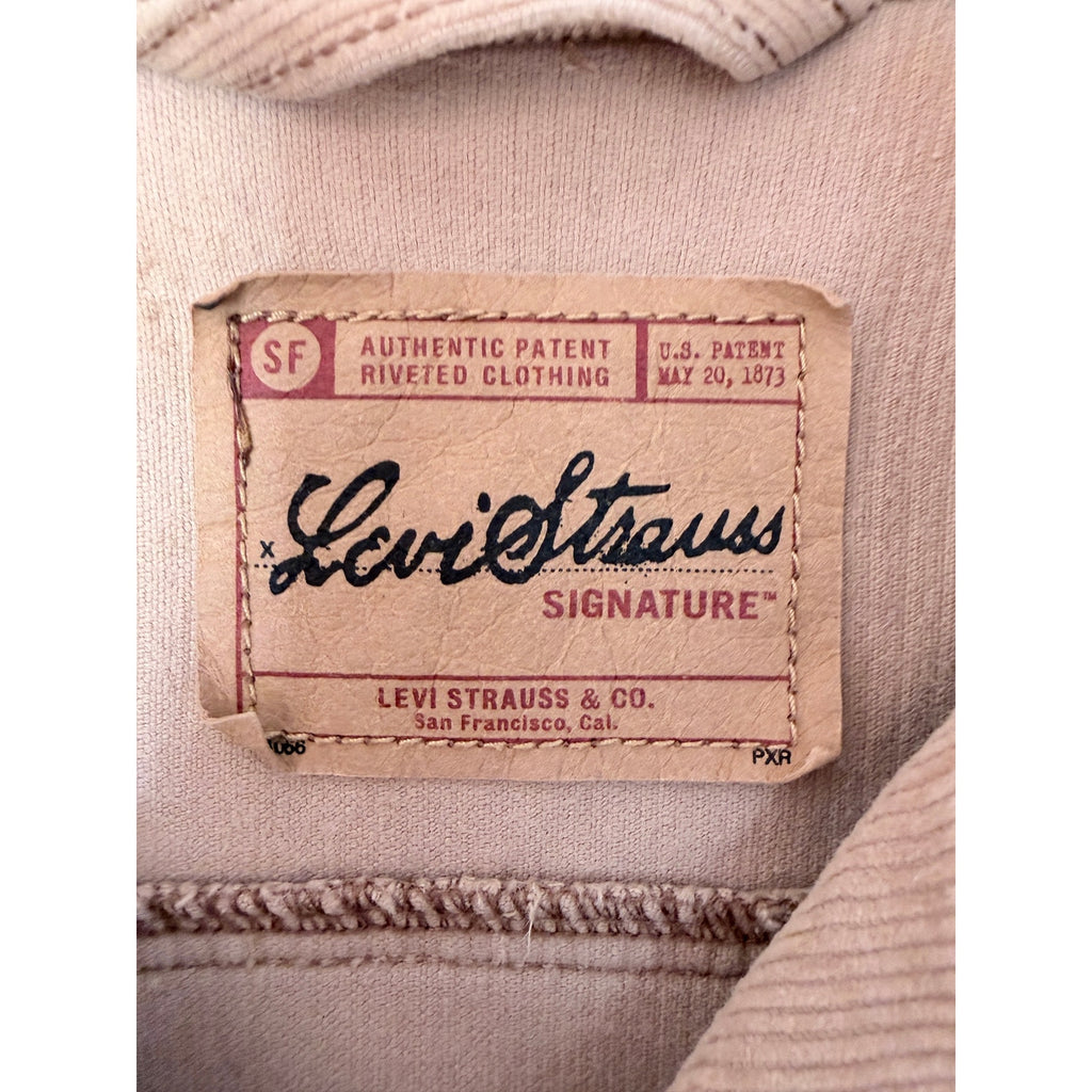 Levi Strauss Signature Corduroy Jacket Womens Small Tan Button Front Coat
