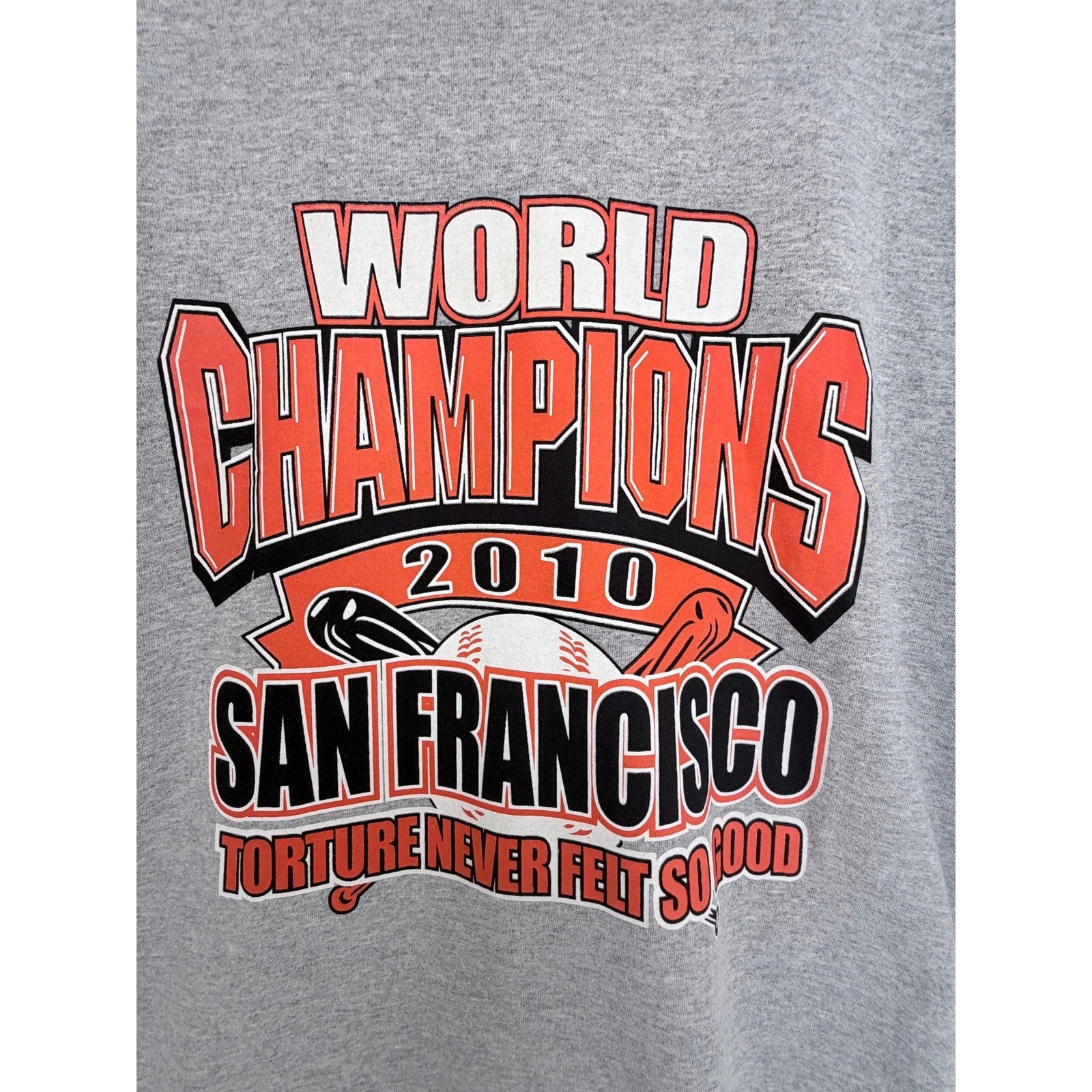 San Francisco Giants 2010 World Champions T Shirt Mens 2XL Gray MLB Graphic Tee