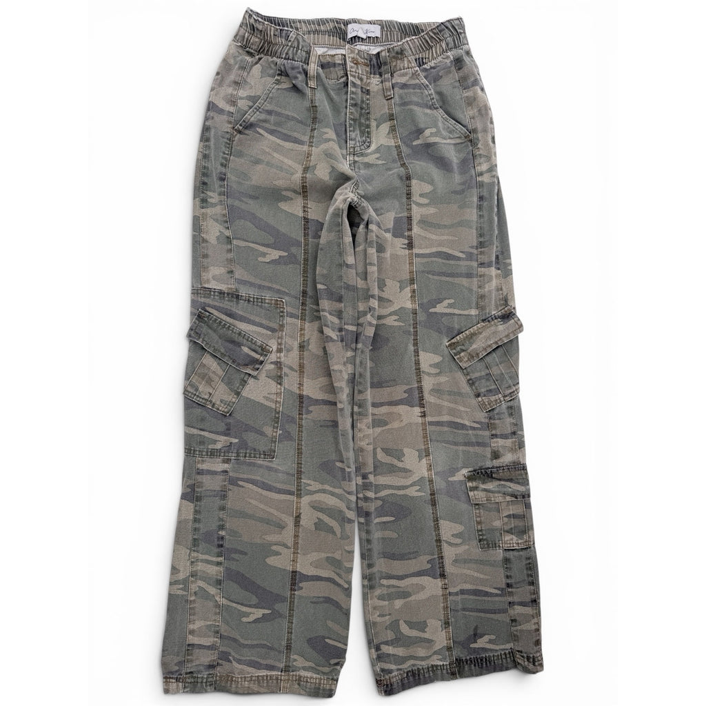 Y2K Camo Cargo Pants Womens 5 27 Wide Leg Baggy Utility Streetwear